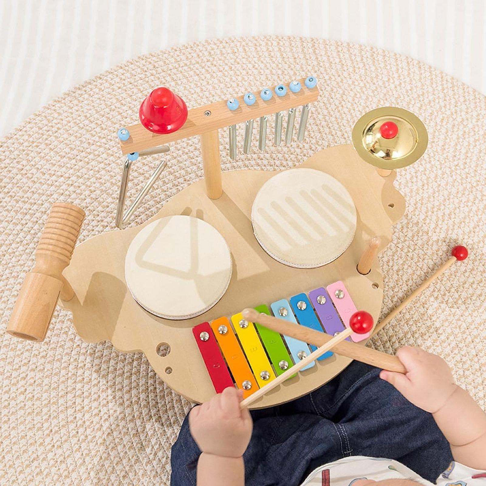 Kids Toys Xylophone - 子供用木製楽器,ドラムセット,教育玩具,木琴,モンテッソーリ楽器