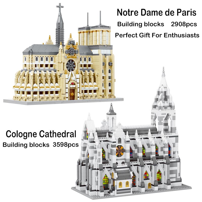 Kids Toys Paris - ノートルダム・ド・パリ コロン大聖堂 ビルディングブロックセット 建築模型キット 2908ピース ブロック