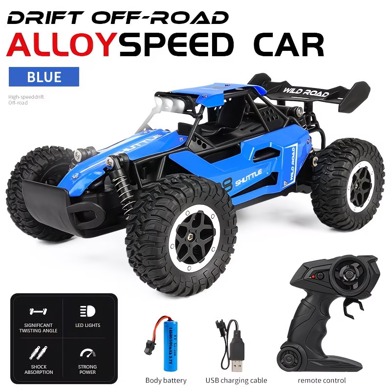 Kids Toys Cycle - ZNLYRION 1:16合金製RCオフロードカー 2.4Gワイヤレスリモコン高速バギー LEDライト付き ショックアブソーバー搭載 子供用おもちゃ
