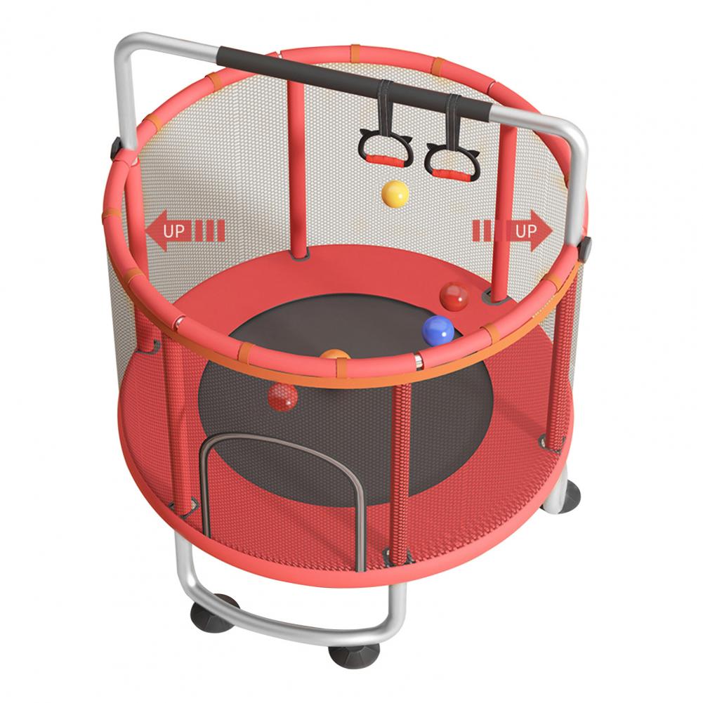Basketball Hoop Kids Indoor - 子供用トランポリン、調節可能なベビー幼児用トランポリン、バスケットボールフープ、スイング、サンドバッグ、オーシャンボール付き、耐荷重440ポンド、屋内屋外兼用