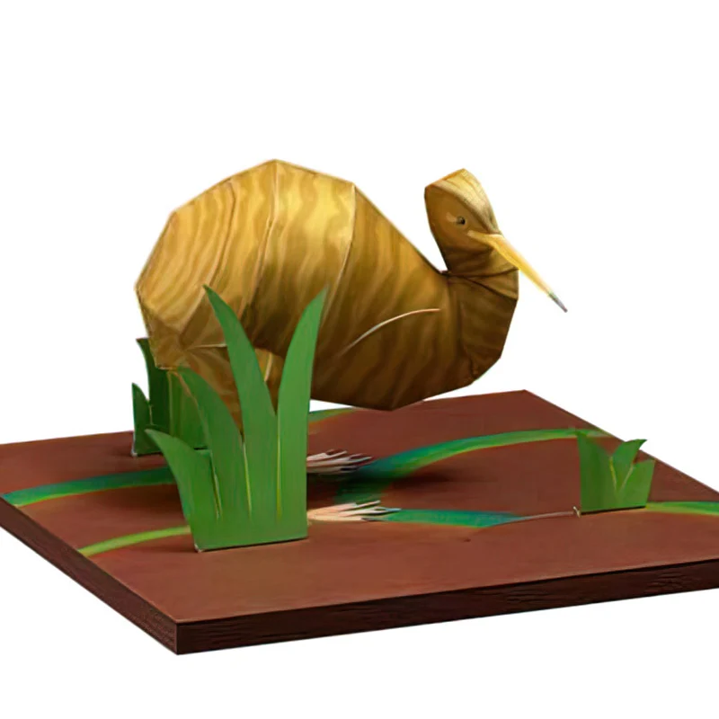 Kids Toys New Zealand - ミニ3D折りたたみ紙モデル、ニュージーランドキウイ鳥、折り紙アート、ペーパークラフト動物フィギュア、子供と大人、手作りクラフトおもちゃ、QD-277