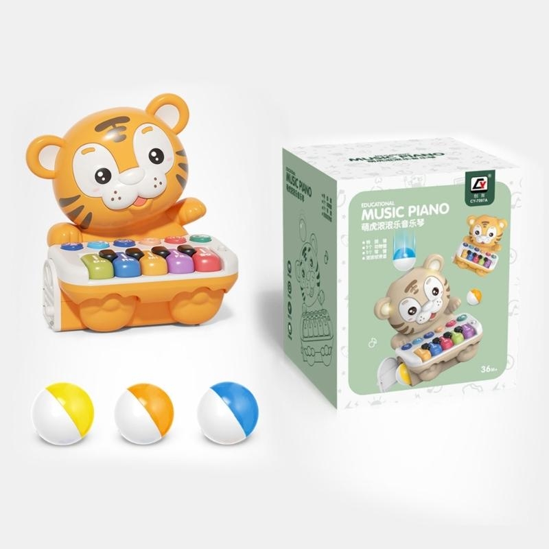 Kids Toys Xylophone - 子供多機能知能向上ミュージカルピアノおもちゃ赤ちゃんのためのかわいいキーボードおもちゃ脳ゲーム虎の形 15UB