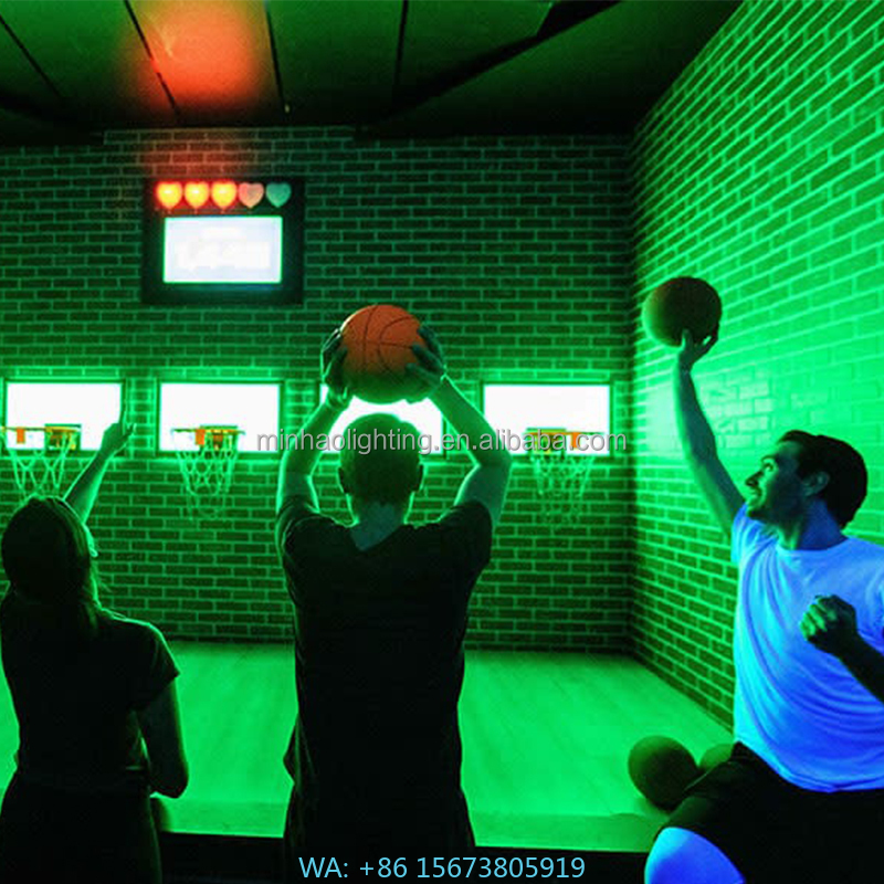 Basketball Hoop Kids Indoor - 子供と大人向けのインタラクティブな屋内バスケットボールゲーム、遊園地向けLED照明付きエンターテイメントアリーナ、フープ付き