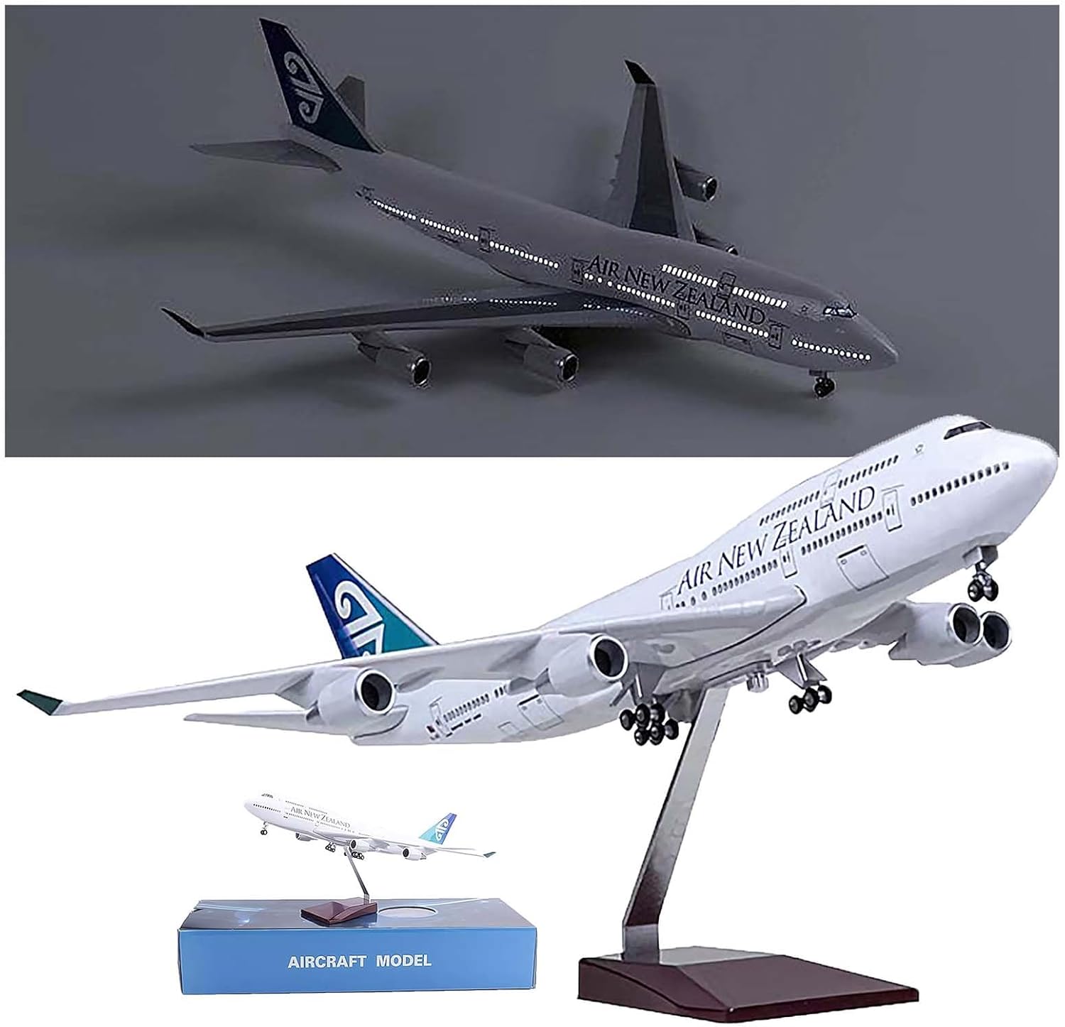 Kids Toys New Zealand - 1:150 スケール飛行機モデル 47 センチメートルニュージーランド航空 B747 樹脂ダイキャスト飛行機のおもちゃライトとホイール付き子供用コレクションギフト