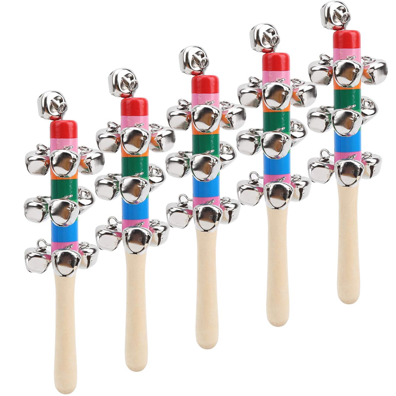 5 個木製ジングルハンドベルレインボースティックシェーカーガ - Kids Toys Xylophone のレビューと価格