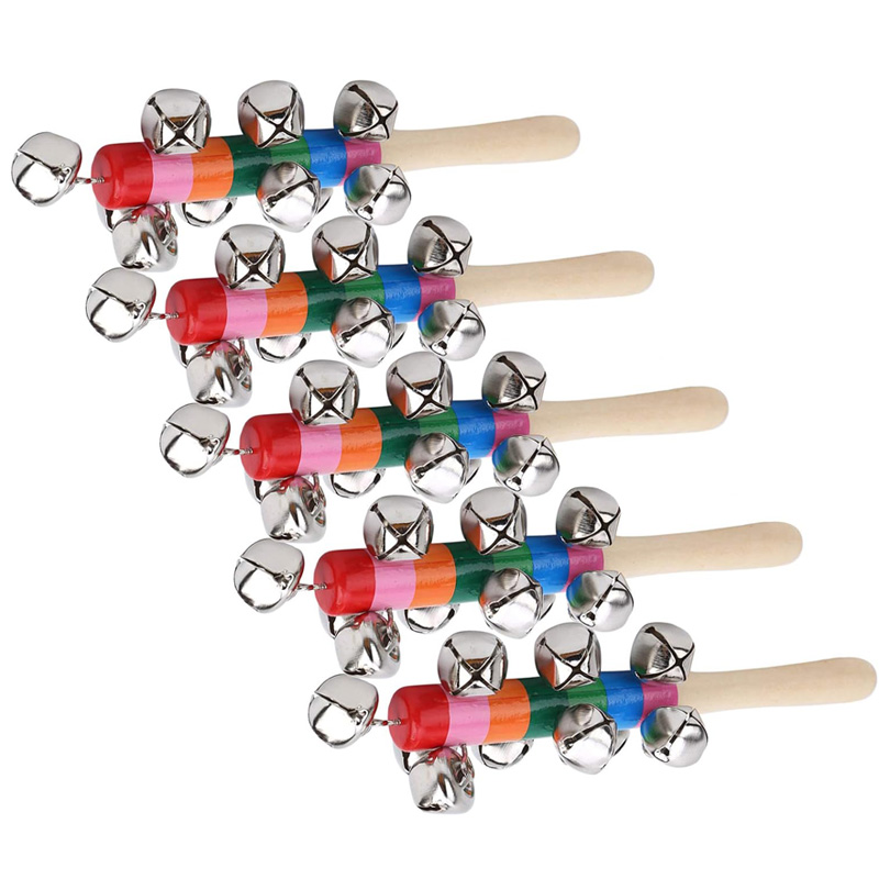 5 個木製ジングルハンドベルレインボースティックシェーカーガ - Kids Toys Xylophone のレビューと価格