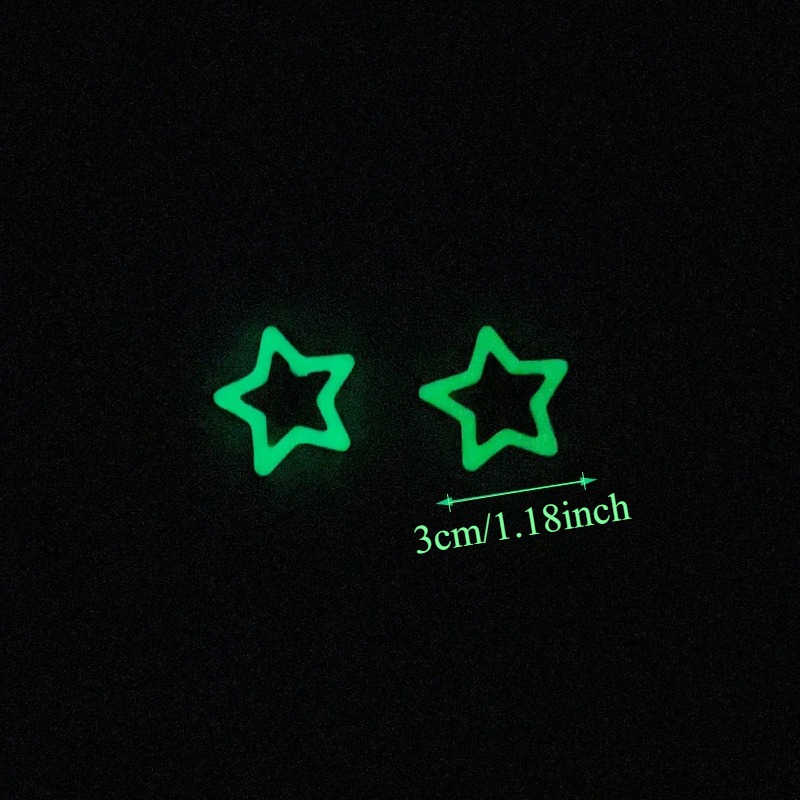 10個入り カラフルな暗闇で光る星とハートのヘアピン BBス - Glow In Dark Stars のレビューと価格