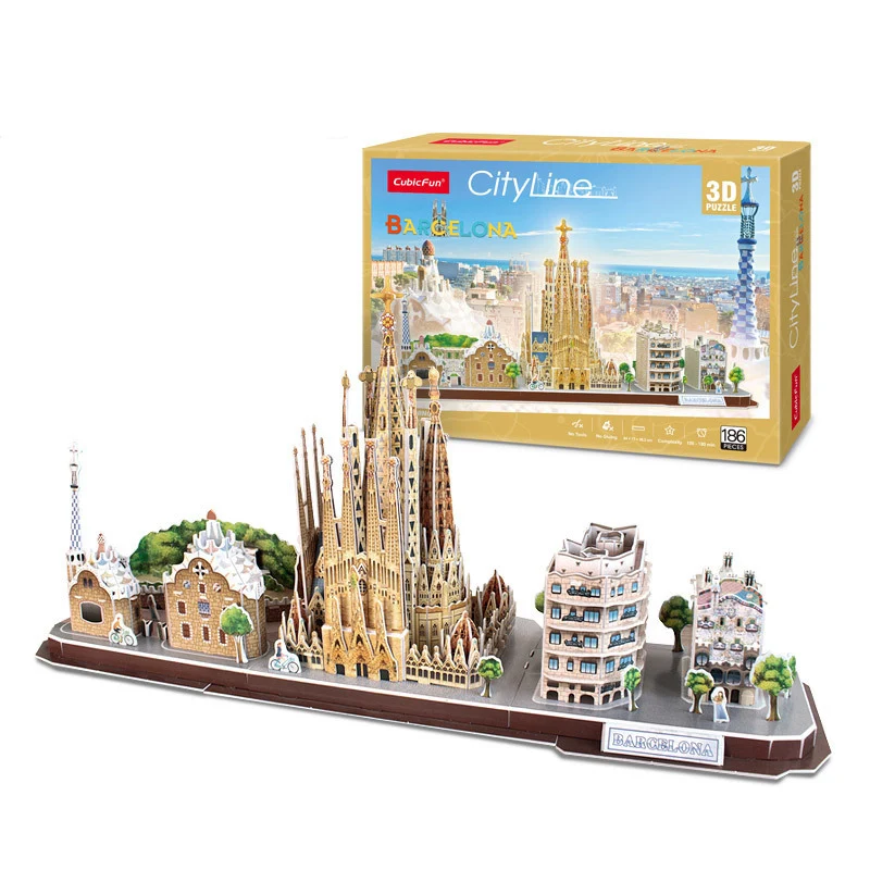 3Dパズルゲーム DIYおもちゃ 紙製ミニチュアモデル 都市 - Kids Toys Paris のレビューと価格