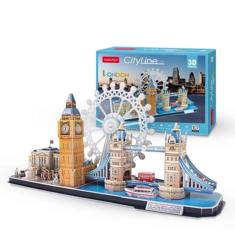 3Dパズルゲーム DIYおもちゃ 紙製ミニチュアモデル 都市 - Kids Toys Paris のレビューと価格