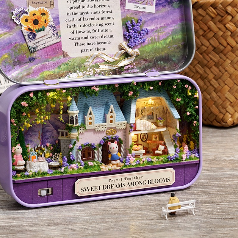 DIYミニチュアブリキ箱劇場キット 子供向け 花の夢の散歩  - Kids Toys Paris のレビューと価格