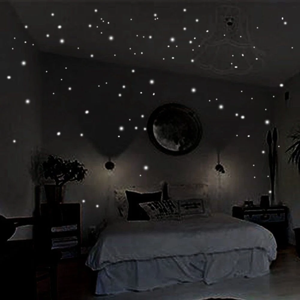 407 個のウォールステッカー 壁の装飾 暗闇で光るスタース - Glow In Dark Stars のレビューと価格