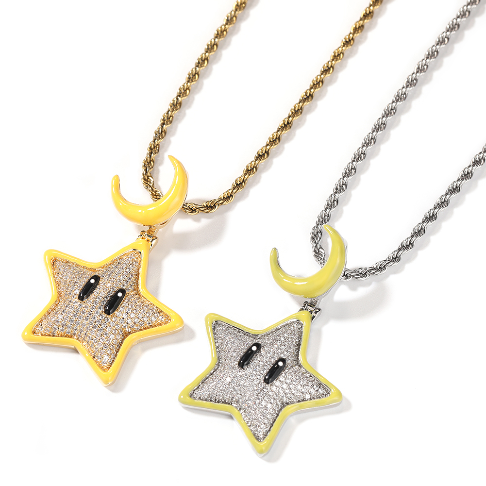 男性と女性のための明るい星のペンダントネックレス,男性のため - Glow In Dark Stars のレビューと価格