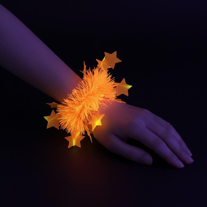 ネオングロースターレイセット UV反応ハワイアンレイとブレス - Glow In Dark Stars のレビューと価格