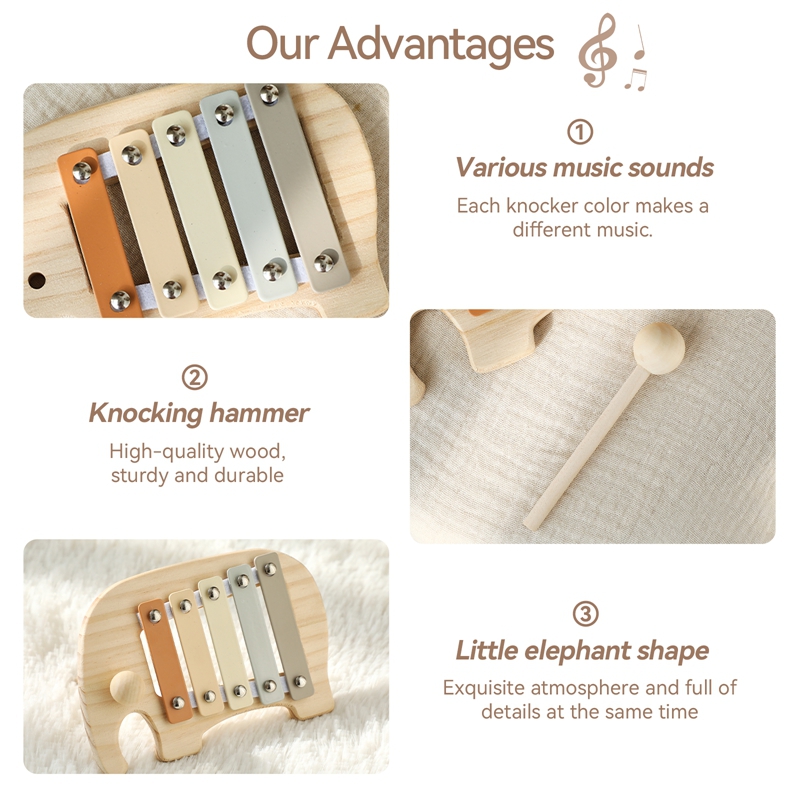モンテッソーリ木製 5 トーン多色木琴木製楽器のおもちゃベビ - Kids Toys Xylophone のレビューと価格