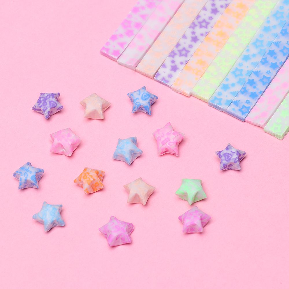 210ピース/ロットダークラッキースター蛍光折りたたみストリ - Glow In Dark Stars のレビューと価格