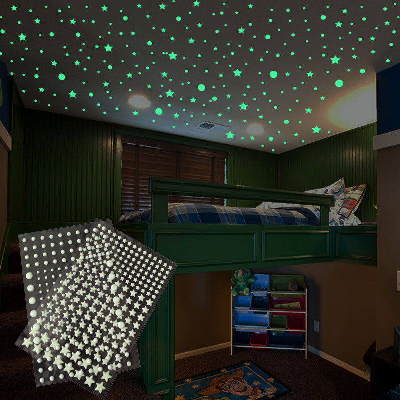 202 ピース/セット 3D バブルスタードット発光ウォール - Glow In Dark Stars のレビューと価格