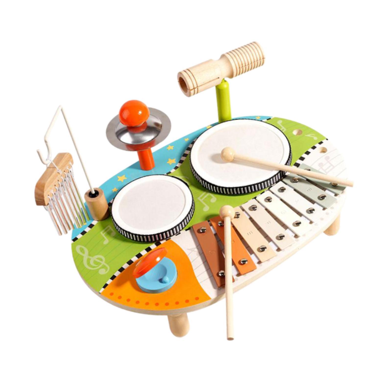 木琴ドラムセット 学習＆教育玩具 多様な木製パーカッション玩 - Kids Toys Xylophone のレビューと価格