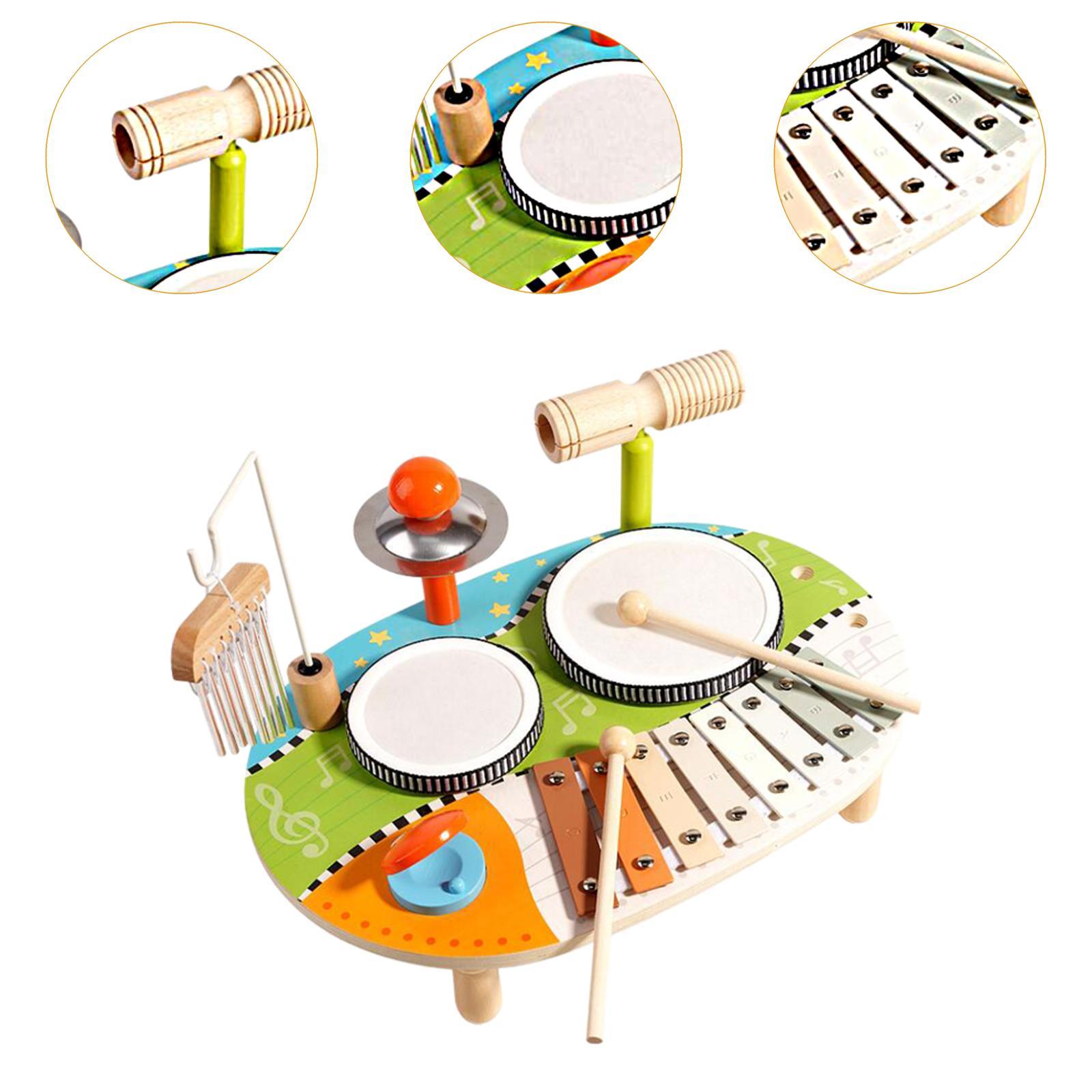 木琴ドラムセット 学習＆教育玩具 多様な木製パーカッション玩 - Kids Toys Xylophone のレビューと価格