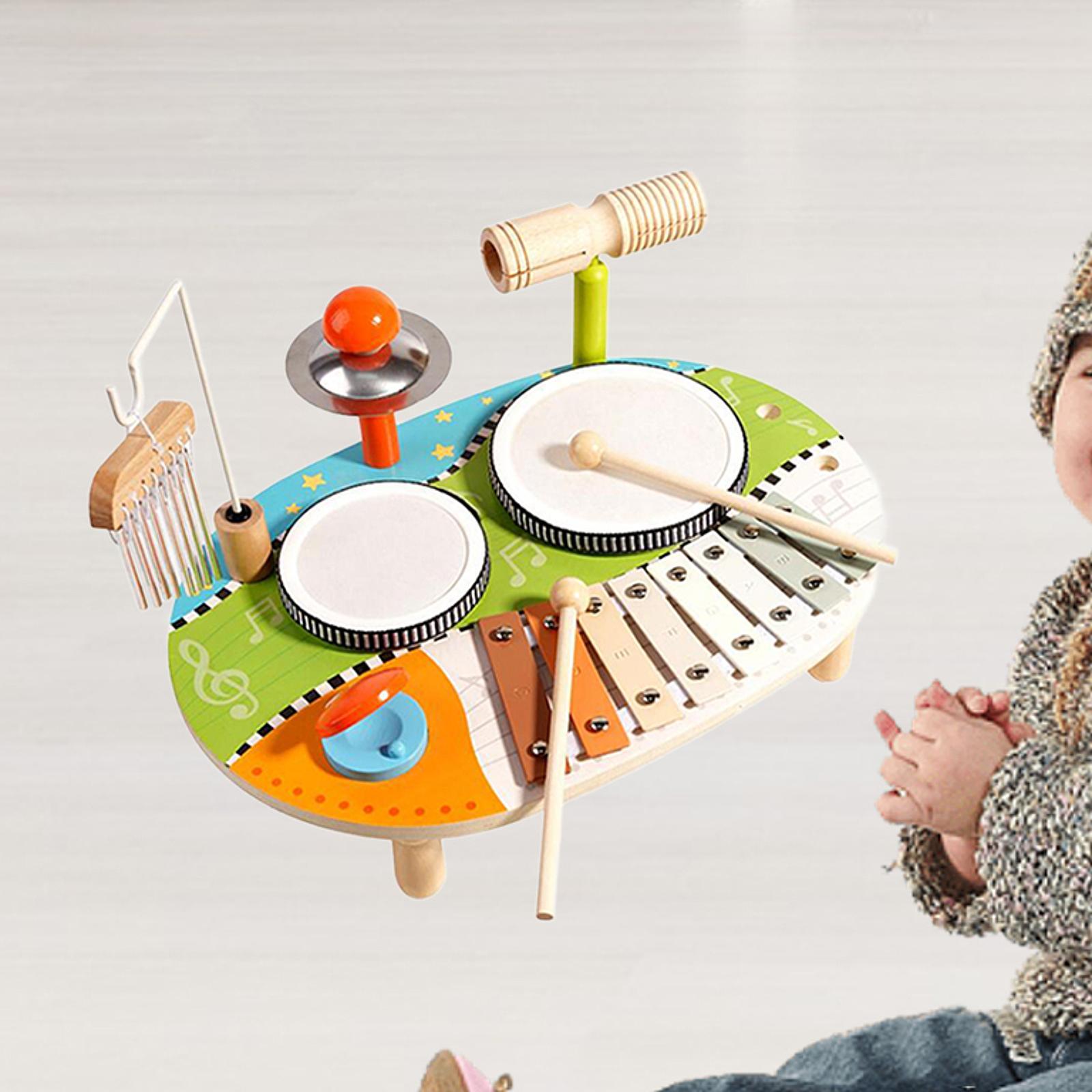 木琴ドラムセット 学習＆教育玩具 多様な木製パーカッション玩 - Kids Toys Xylophone のレビューと価格