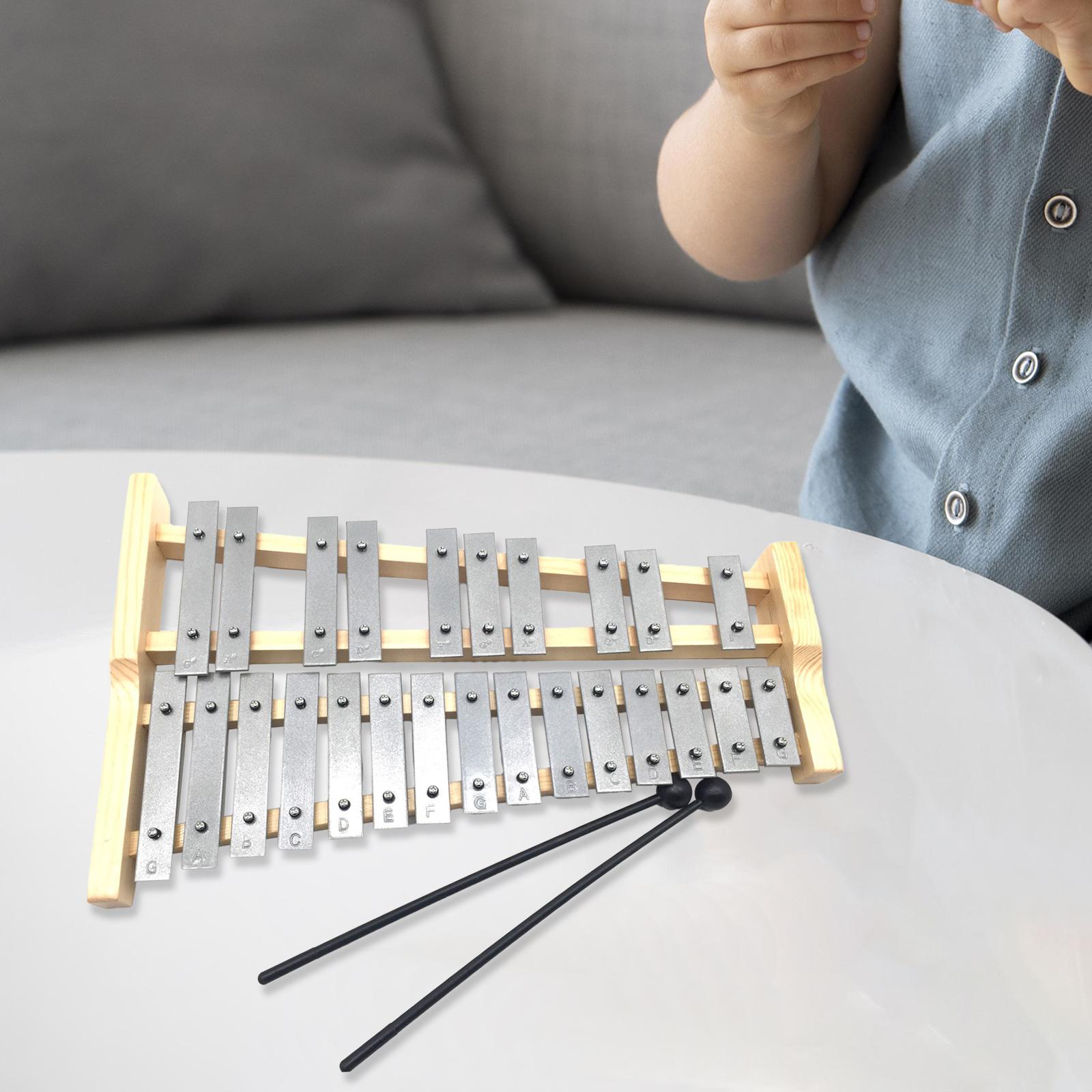 25音メタルキーゼロフォン・グロッケンシュピール打楽器、子供 - Kids Toys Xylophone のレビューと価格