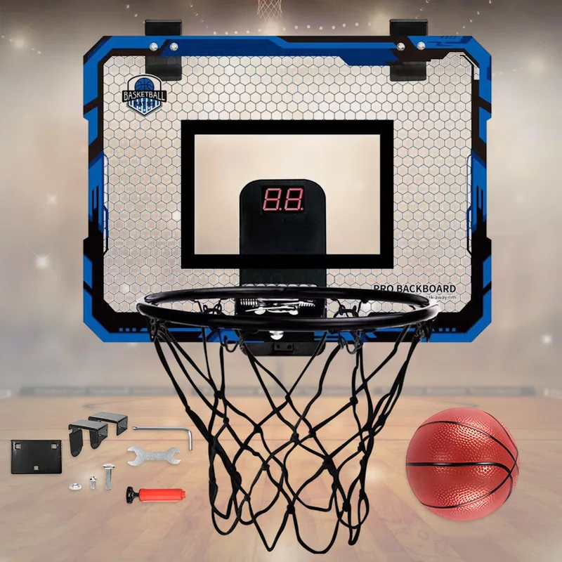 キッズミニバスケットボールフープ電子スコアボードボールスポー - Basketball Hoop Kids Indoor のレビューと価格