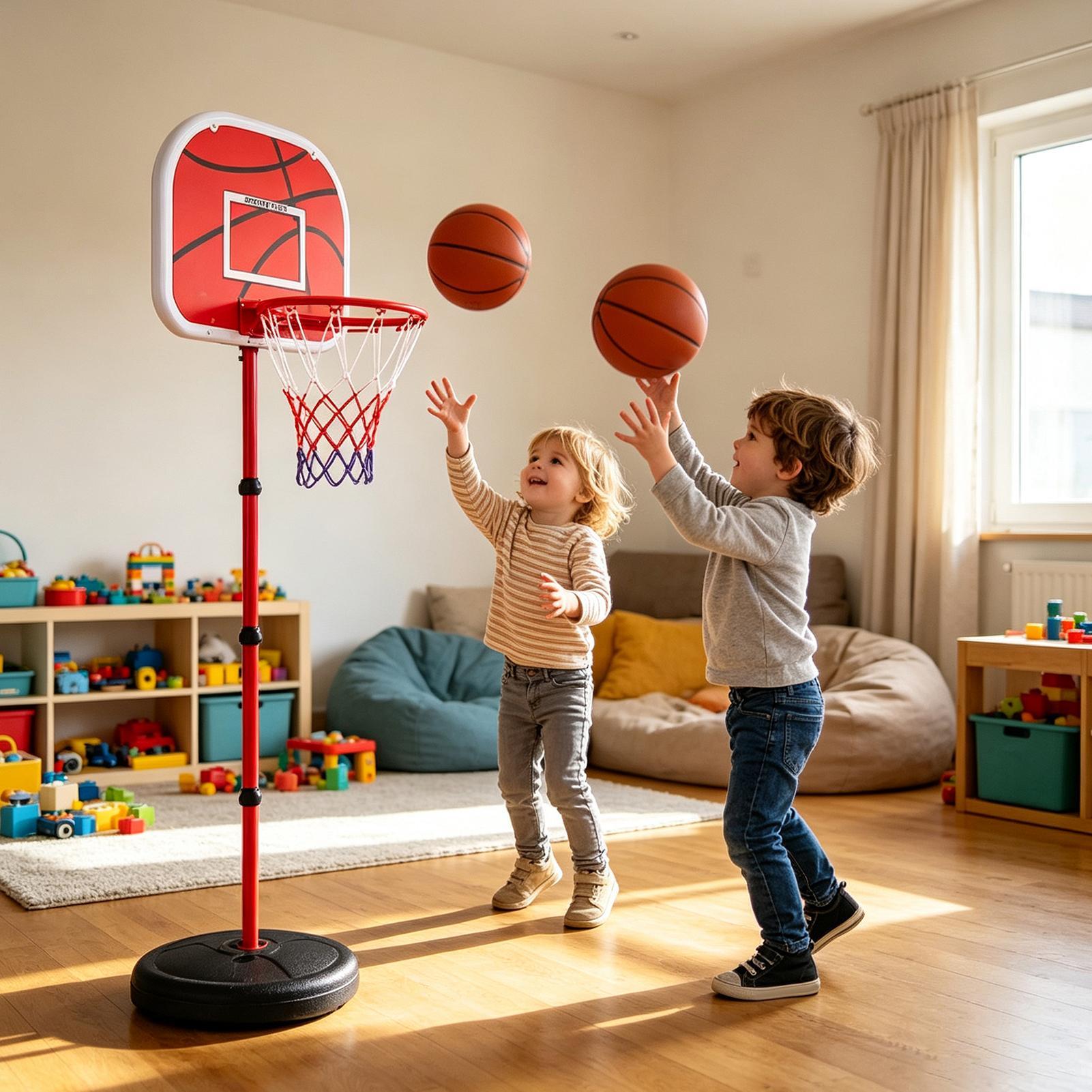 バスケットボールフープとスタンド子供用3ボールポンプ付きポー - Basketball Hoop Kids Indoor のレビューと価格