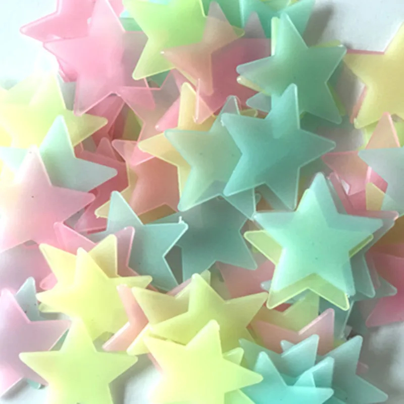 100 個の蛍光暗闇で光る星ウォールステッカー子供部屋の装飾 - Glow In Dark Stars のレビューと価格