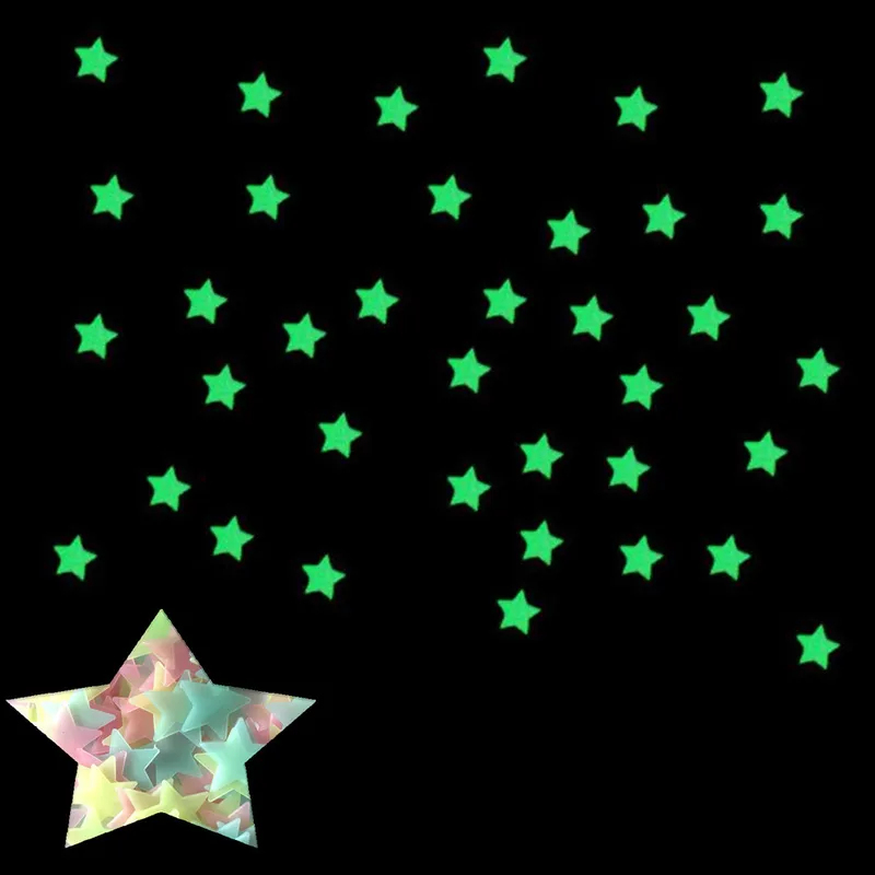100 個の蛍光暗闇で光る星ウォールステッカー子供部屋の装飾 - Glow In Dark Stars のレビューと価格