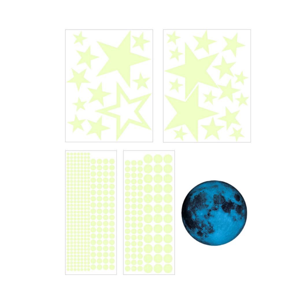 5x 暗闇で光るウォールステッカー ホームDIY壁画 星 月 - Glow In Dark Stars のレビューと価格