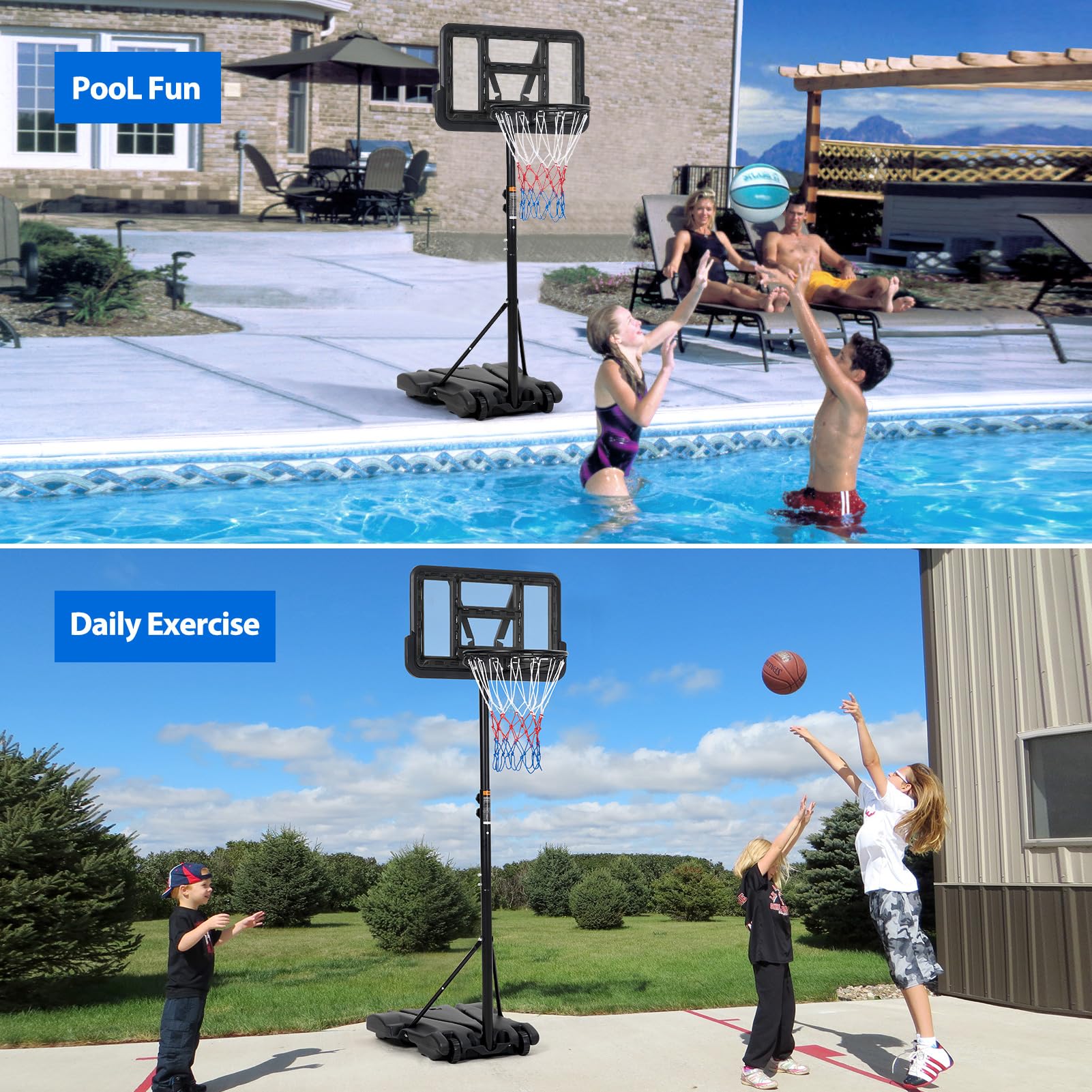 子供用バスケットボールフープ、5～7フィートの高さ調節可能な - Basketball Hoop Kids Indoor のレビューと価格